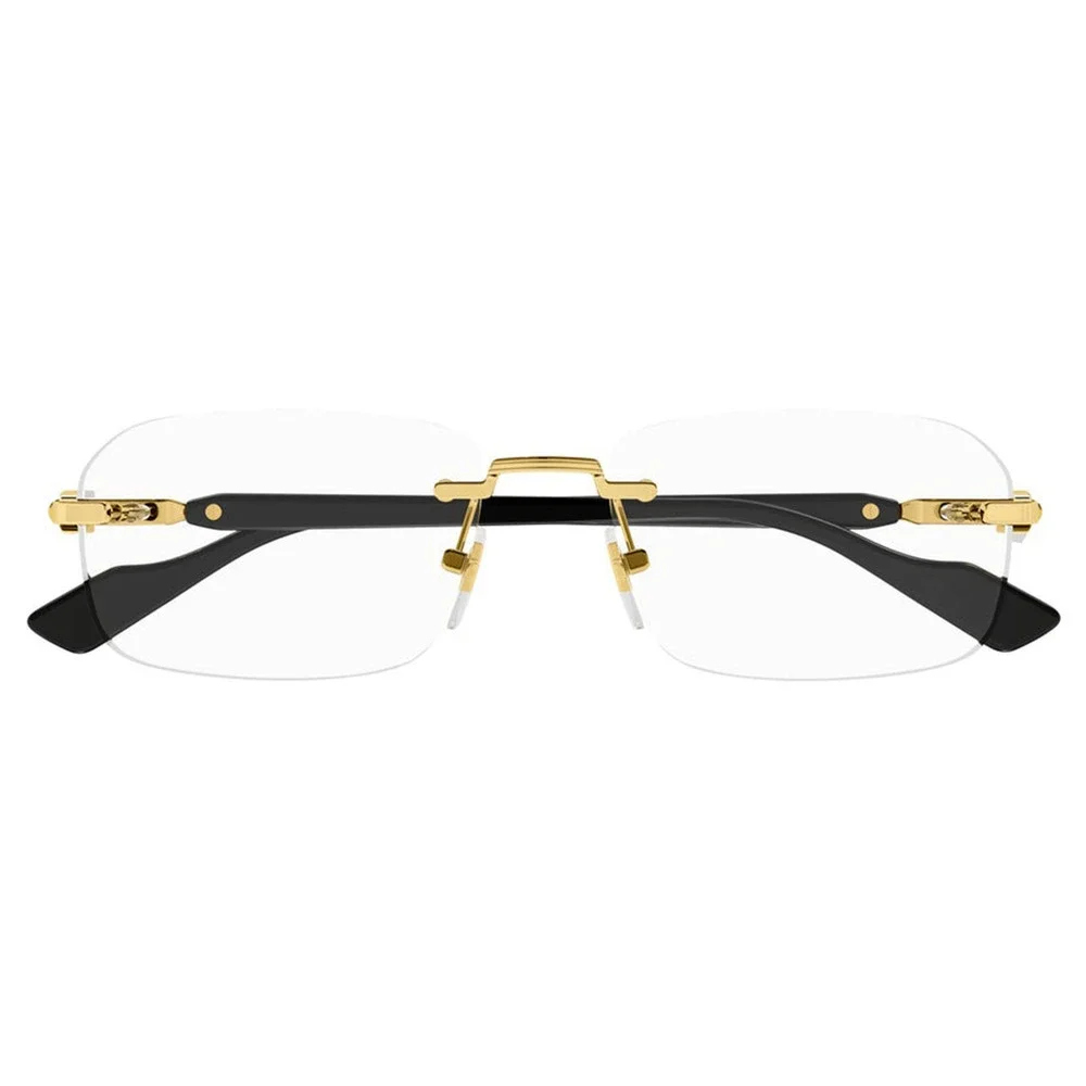 Gucci GG1221O Eyeglasses Gold Blue Metal Rimless